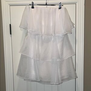 Strapless White Tiered Dress